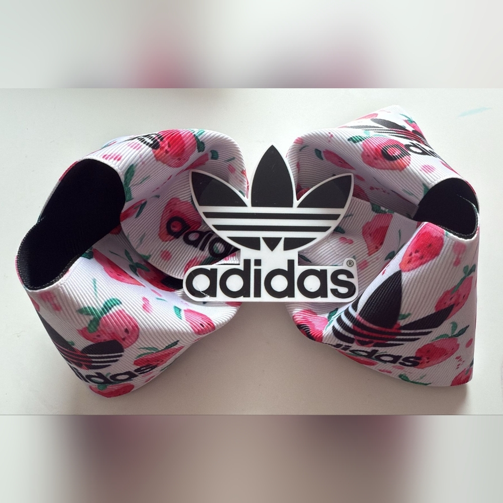 Adidas Logo Kid's Hair Bow with Strawberry Print